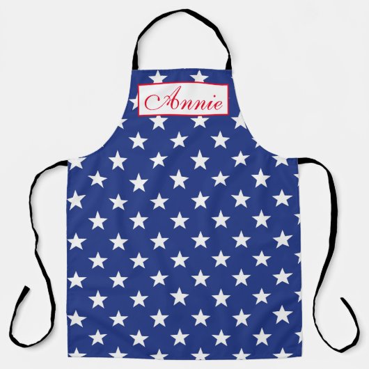 Personnaliser Tablier - Etoiles blanches Bleu BG (Recto)