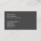 Personnaliser Tendance Grey Fitness Carte de visit (Dos)