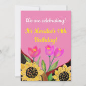 Personnaliser Tulipes Invitations d'anniversaire e (Devant)