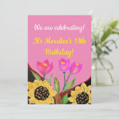 Personnaliser Tulipes Invitations d'anniversaire e (Debout devant)