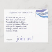 Personnaliser une carte postale Bar Mitzvah (Dos)