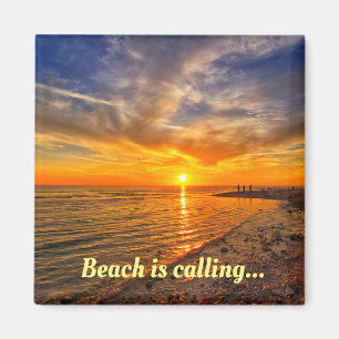 Personnalisez ce Magnet de plage de 2 pouces Carr