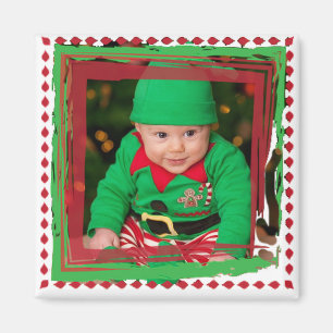 Personnalisez cet aimant photo de Noël