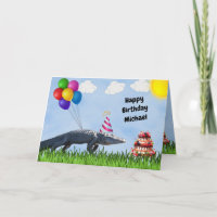 Personnalisez Cette Fun Gator Bonne Carte Annivers