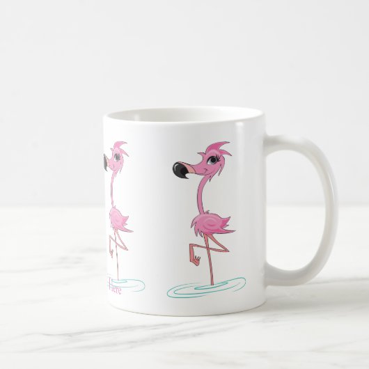Personnalisez cette Mug Flamant rose amusante (Droite)