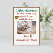 Personnalisez la carte de Noël du chien de fête (Debout devant)