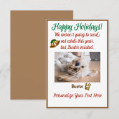 Personnalisez la carte de Noël du chien de fête (Devant / Derrière)