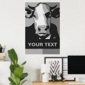 Personnalisez-le Affiche de pop art vache noir et  (Bureau à domicile)