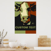 Personnalisez-le Affiche de vache Pop Art Camo (Cuisine)