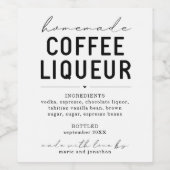 Personnalisez le Étiquette Liqueur Café Maison (Étiquettes simples)