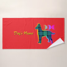 Personnalisez le logo du chien Arc-en-ciel Rouge P