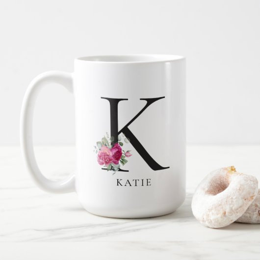 Personnalisez-Le ! Pies douces Initiale Mug 15oz (Avec donut)