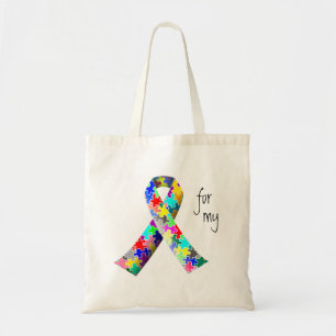 Personnalisez le sac fourre-tout à ruban d'autism