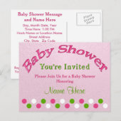 Personnalisez les invitations à la douche pour béb (Devant / Derrière)