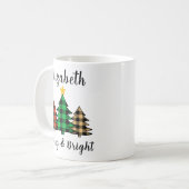 Personnalisez Merry & Bright Tree Coffee Mug (Devant gauche)
