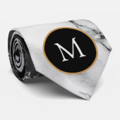 Personnalisez votre lettre Cravate noir marbre bla (Roulé)