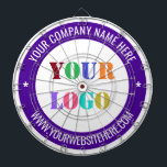 Personnalisez votre logo Nom Site Web Cible de fle<br><div class="desc">Couleurs et Police personnalisées - Cible de flechettes avec Simple Personnalisé Votre Entreprise Logo Nom Site Web Design Timbre - Promotional Professional Personnalisable Dartboards Cadeau - Ajouter Votre Logo - Image / Nom - Entreprise / Site Web ou Téléphone, E-mail / plus - Redimensionner et déplacer et ajouter des éléments...</div>