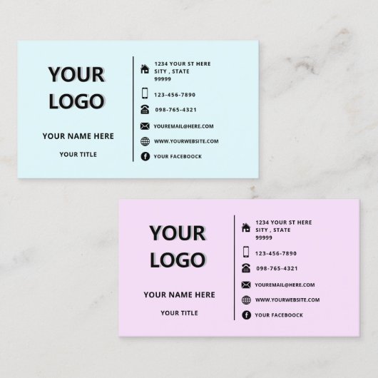 Personnalisez votre nom de logo Carte de visite d' (Devant / Derrière)