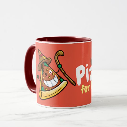 Personnalisons mignon Mangeons de la pizza Mug (Devant gauche)