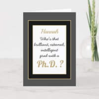 Personnalité du Ph.D Carte de congratulation