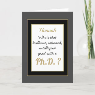 Personnalité du Ph.D Carte de congratulation