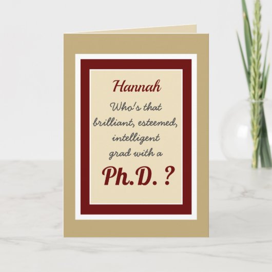 Personnalité du Ph.D Carte de congratulation (Devant)
