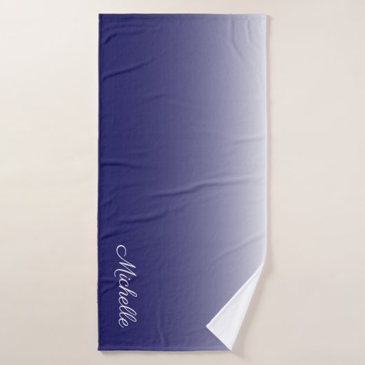 Personnalized gradient ombre navy blue (Serviette de bain)