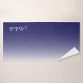Personnalized gradient ombre navy blue (Serviette de bain)