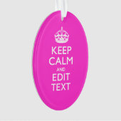 Personnalized Keep Calm And Your Text Pink Decor (devant)