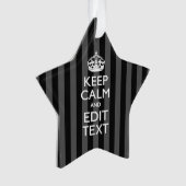 Personnalized KEEP CALM Your Text on Black Stripes (devant)