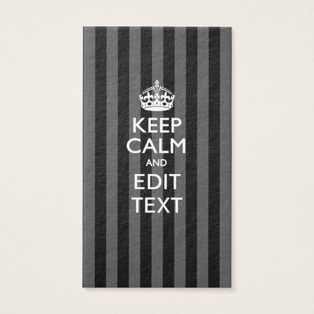 Personnalized KEEP CALM Your Text on Black Stripes (Devant)