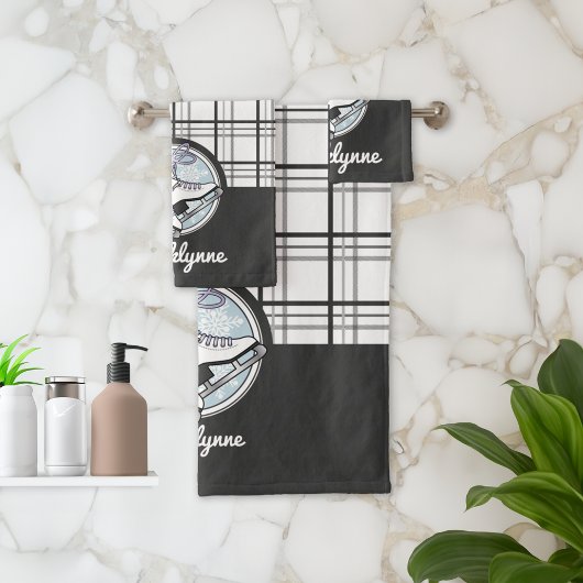 Personnalized Nom Moderne Tartan Ice Skating