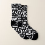 Personnalized sports socks with custom name print<br><div class="desc">Personalized sports socks with custom name print. Cool socks for men ou women in small and large sizes. Funny all over printed typographiy design with custom background color Make a his and hers pair for him and her. Make your own poison pour Christmas, Birthday, Holidays, Father's Day, etc. Affordable presents...</div>