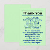 Personne du pilote de livraison de pourboire Merci (Devant / Derrière)