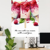 Personne ne mange de glace avec une affiche triste (Bureau à domicile)