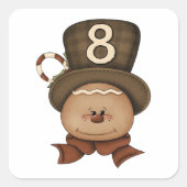 Personne Numéro 8 Dans Un Autocollant Carré Casque (Devant)