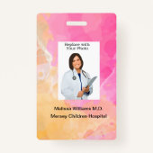 Personnel de l'hôpital pour enfants en vrac Badges (Dos)