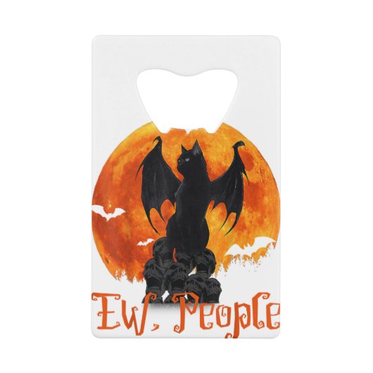 Personnes Black Cat Bat Wings Halloween (Devant)