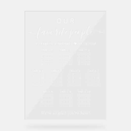 Personnes favorites 10 Table Mariage Siège Clair (Recto)