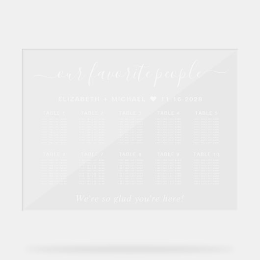 Personnes favorites 10 Table Mariage Siège Clair (Recto)