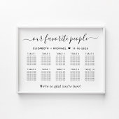 Personnes favorites 10 Tableau de Mariage de table