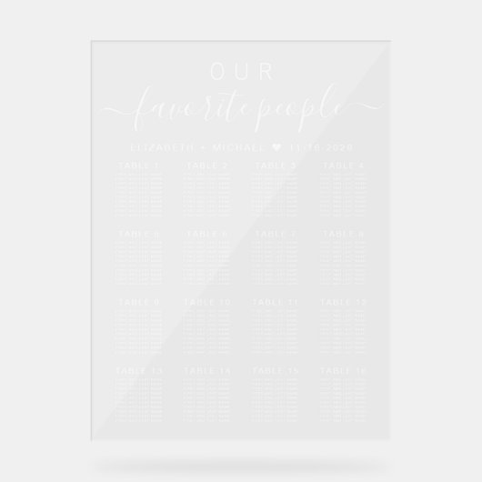 Personnes favorites 16 Mariage de table Siège clai (Recto)