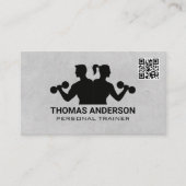 Personnes levant | Carte de visite de code QR (Devant)