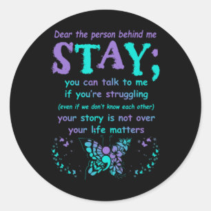 Persoon achter suïcidepreventie Depressie bewustzi Ronde Sticker