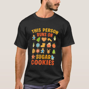 Persoon draait op suikerkoekjes kerstmis t-shirt