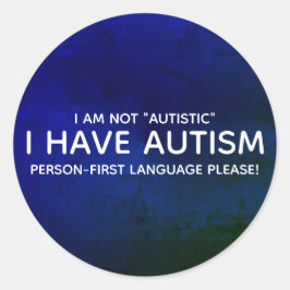Persoon eerst Autisme Ronde Sticker