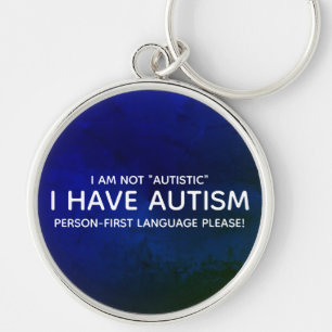 Persoon eerst Autisme Sleutelhanger