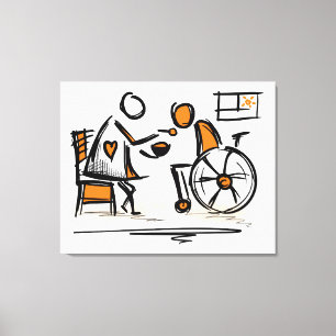 Persoon in een rolstoel Ziekenhuis Canvas Afdruk