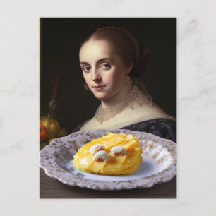 Persoon in het schilderij Kijkend naar eten Briefkaart