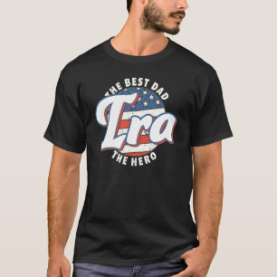 Persoon Ira Beste Papa Held US Vlag Gepersonalisee T-shirt